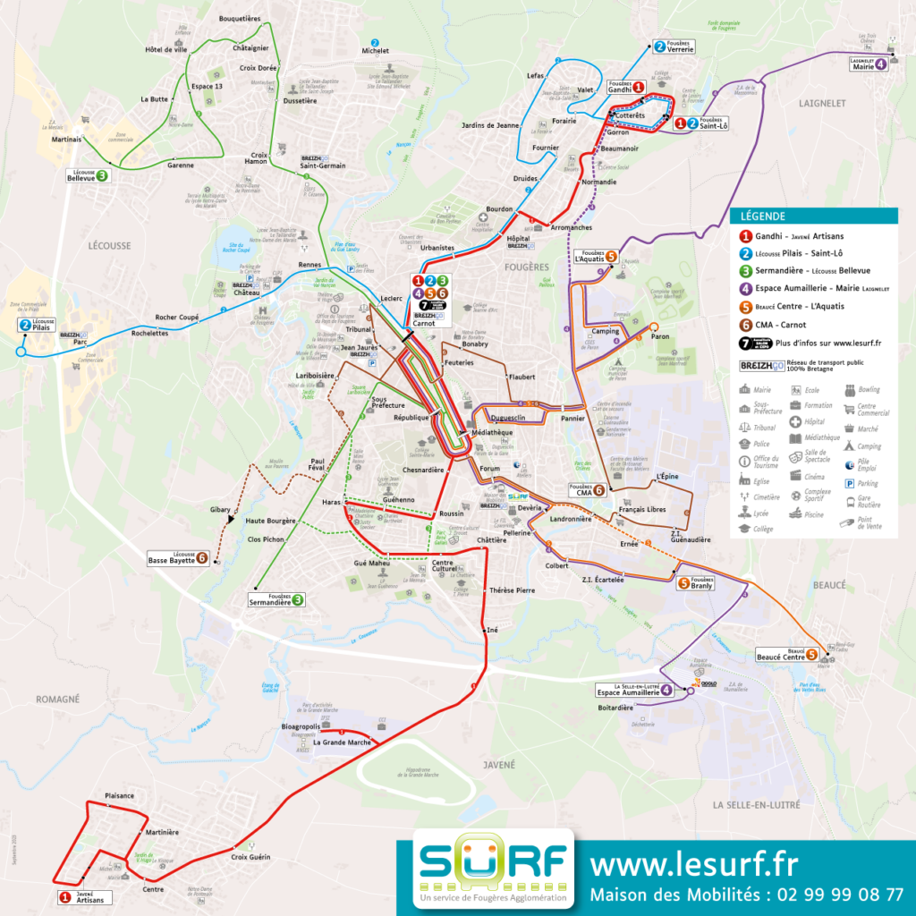 Plan réseau de bus Fougères